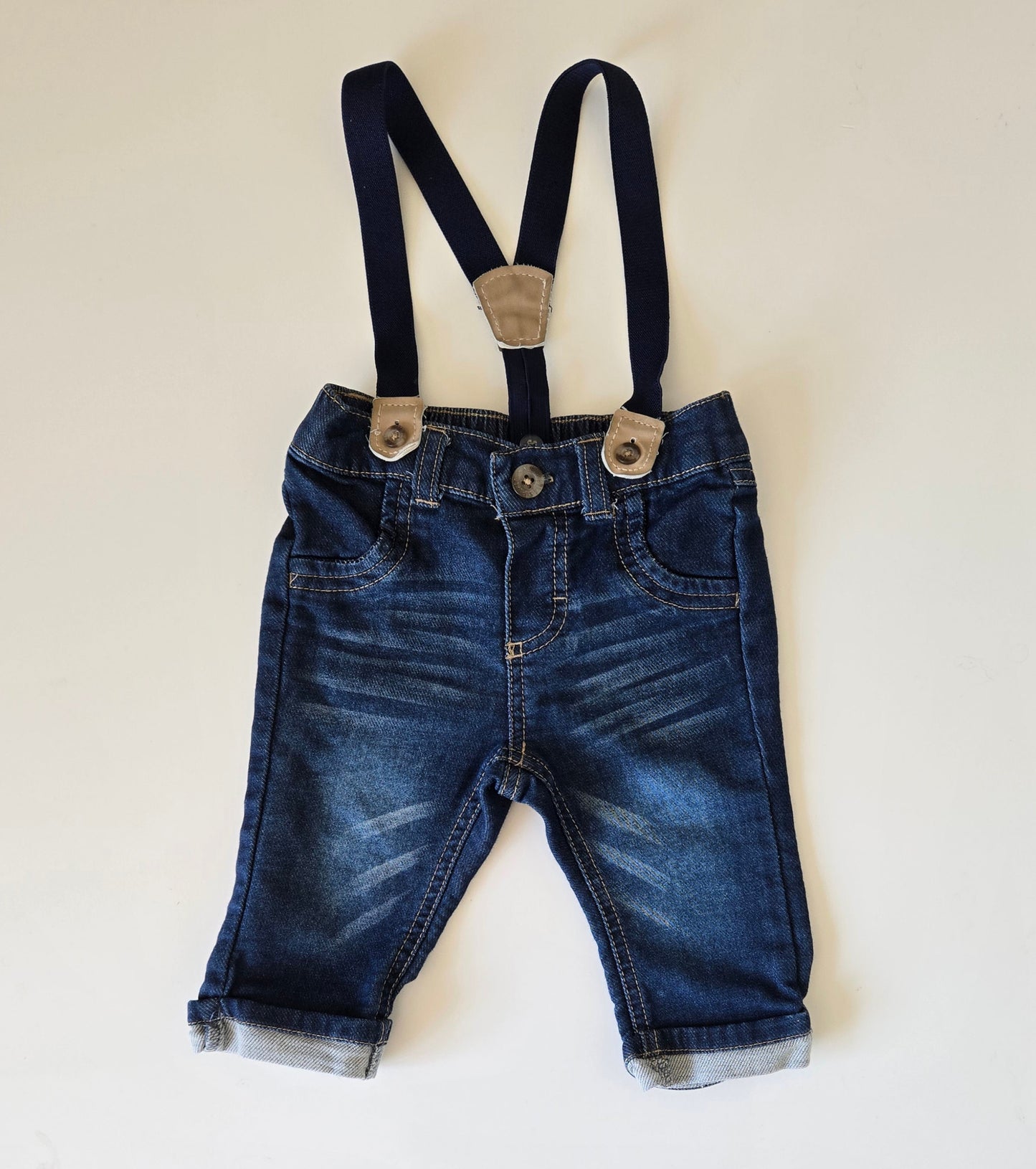 Cat & Jack Jeans with Suspenders size 3-6 month