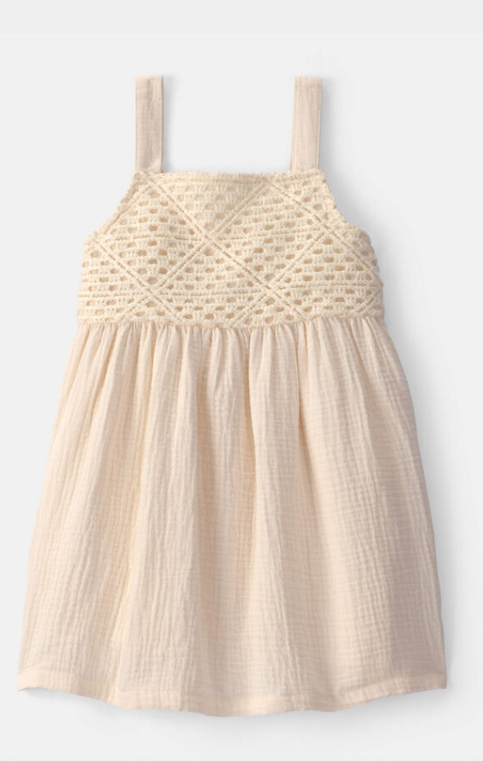 NWT Carters Crochet Gauze Dress size 5A