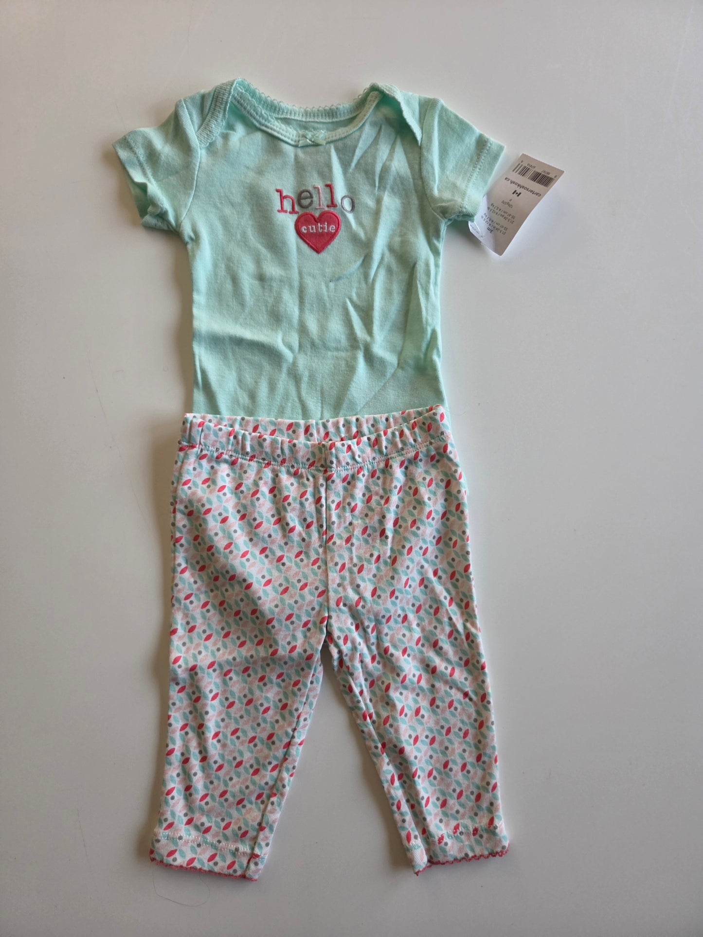 NWT Carters Onesie and Pants Set 3m