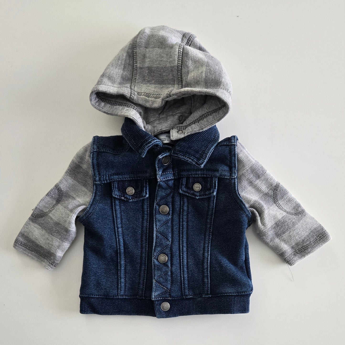 Mayoral Denim and Knit Hoodie size 1-2 months