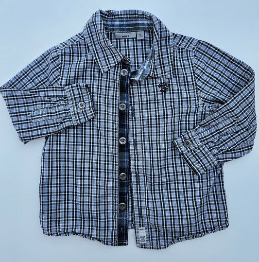 Mexx plaid button up shirt size 12 to 18 months