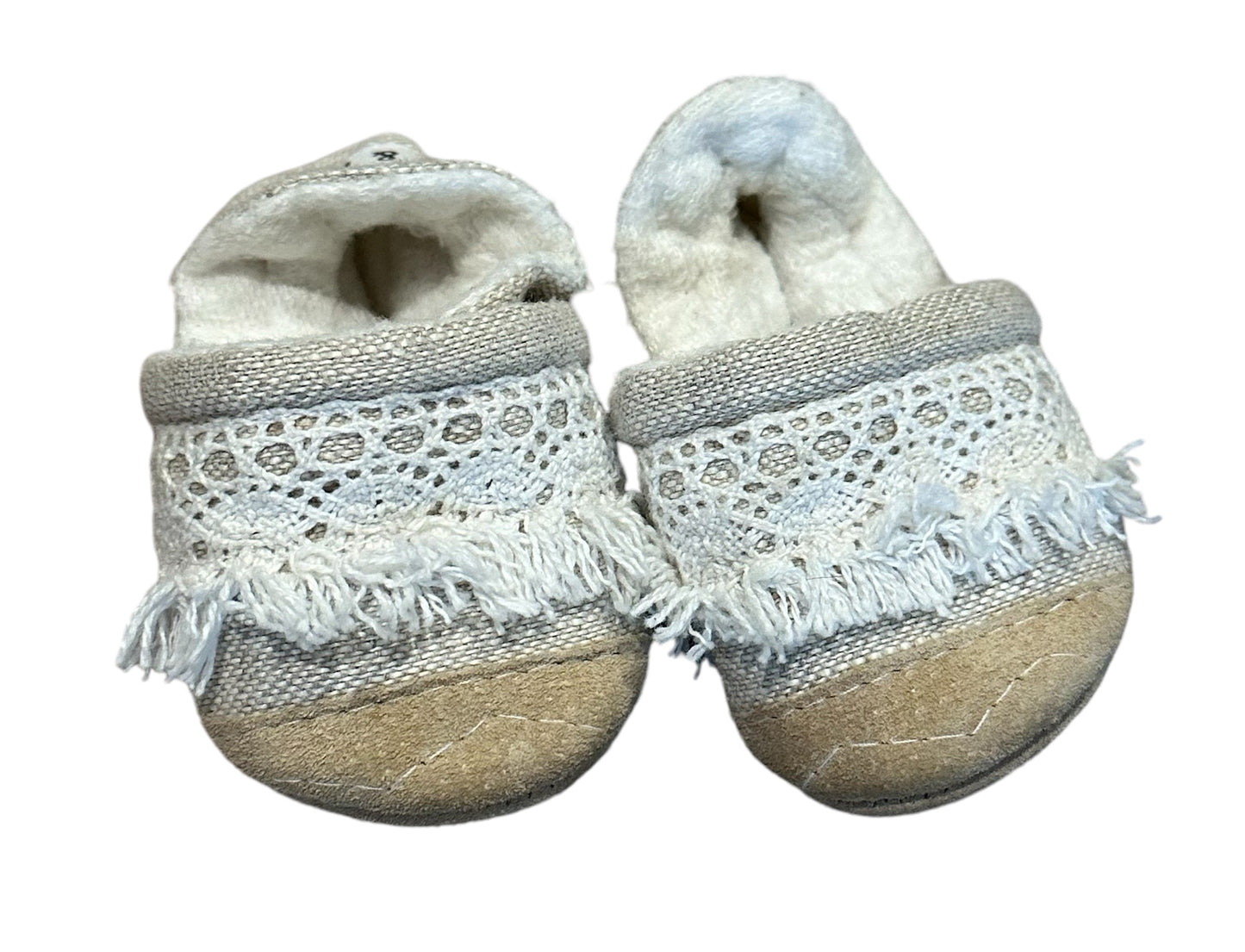 Parker and posie natural linen soft soled baby shoes