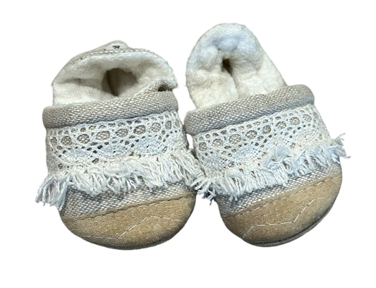 Parker and posie natural linen soft soled baby shoes