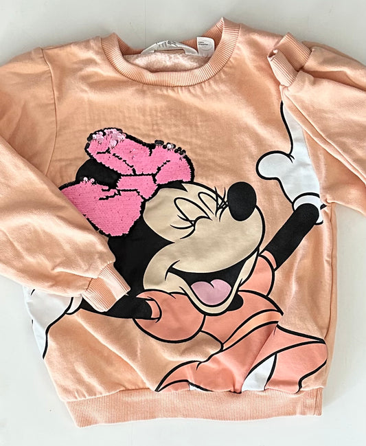 H&M Minnie Mouse sequin sweater 6-8T