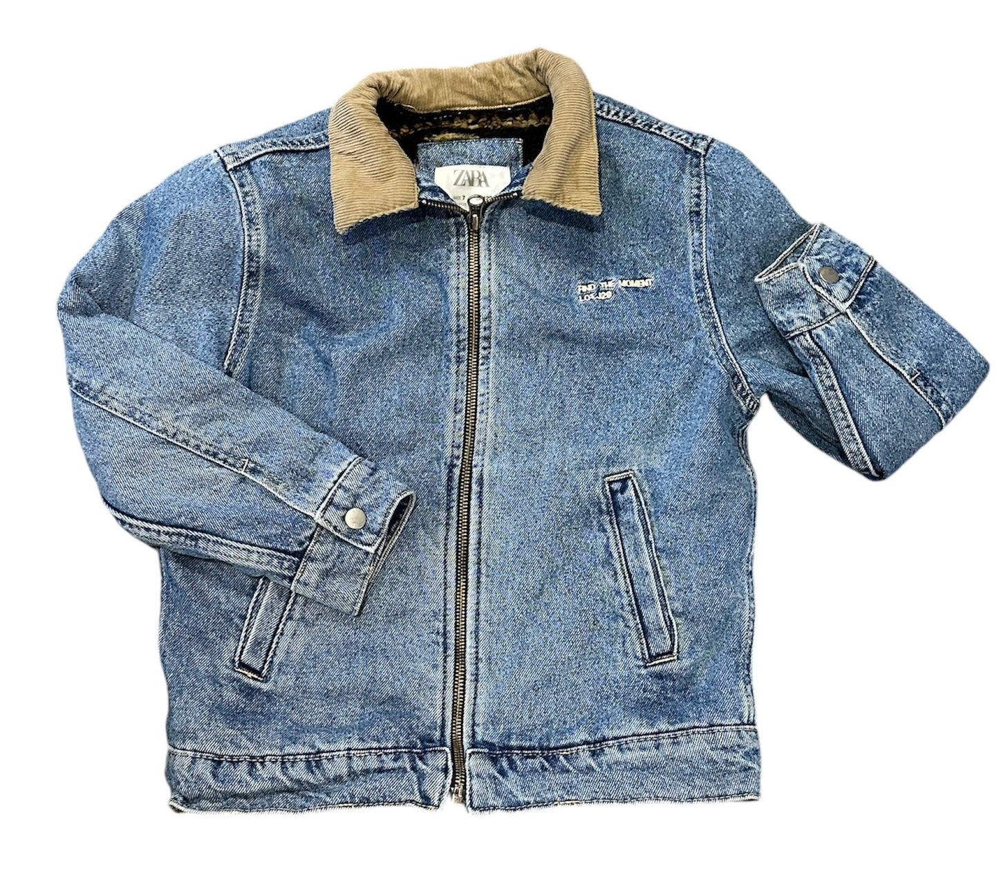 Zara Sherpa denim jacket 7T