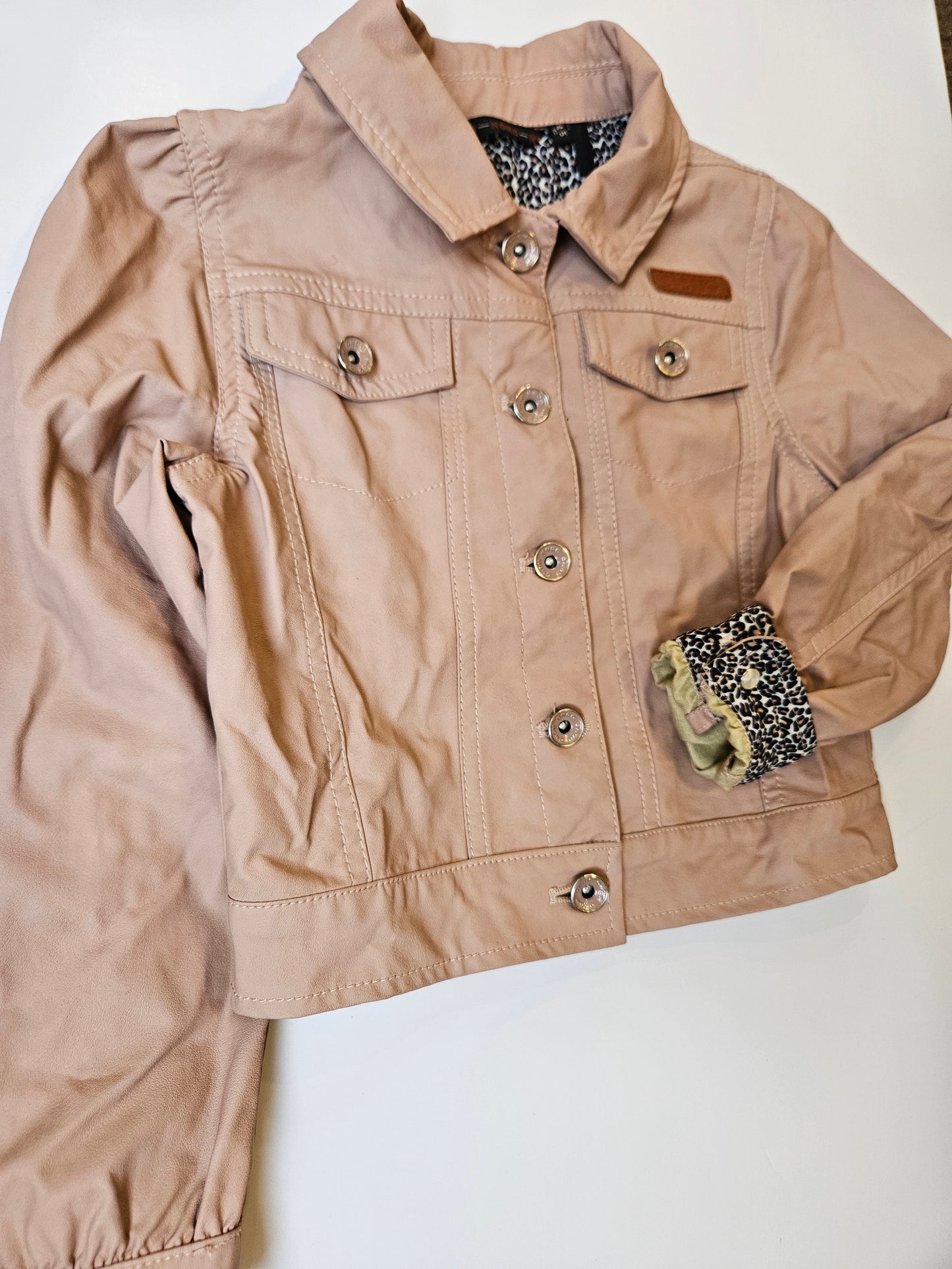 NONO blush leather-like jacket size 4-5T *fits small