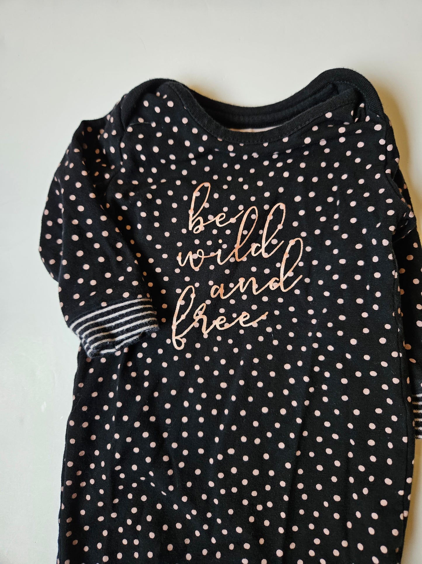 Charlie Choe dotted sleeper size 2 – 4 months