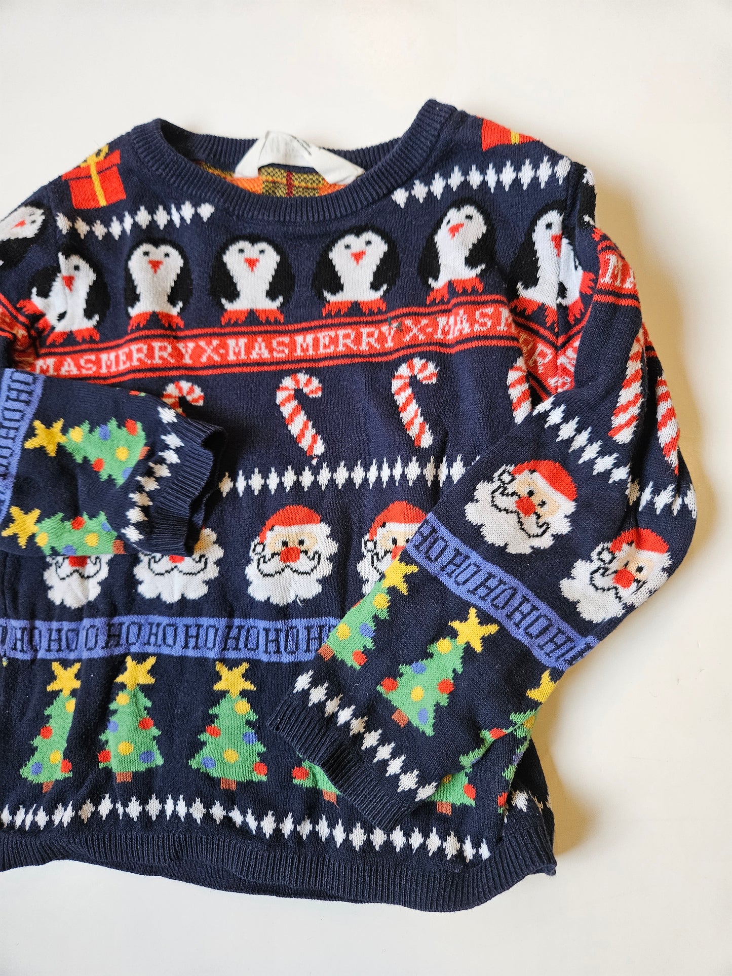 H&M blue Christmas sweater size 2 to 4T