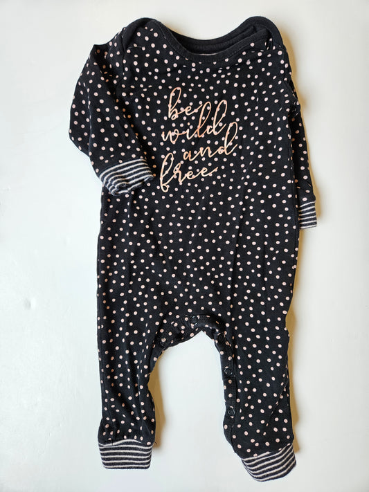 Charlie Choe dotted sleeper size 2 – 4 months