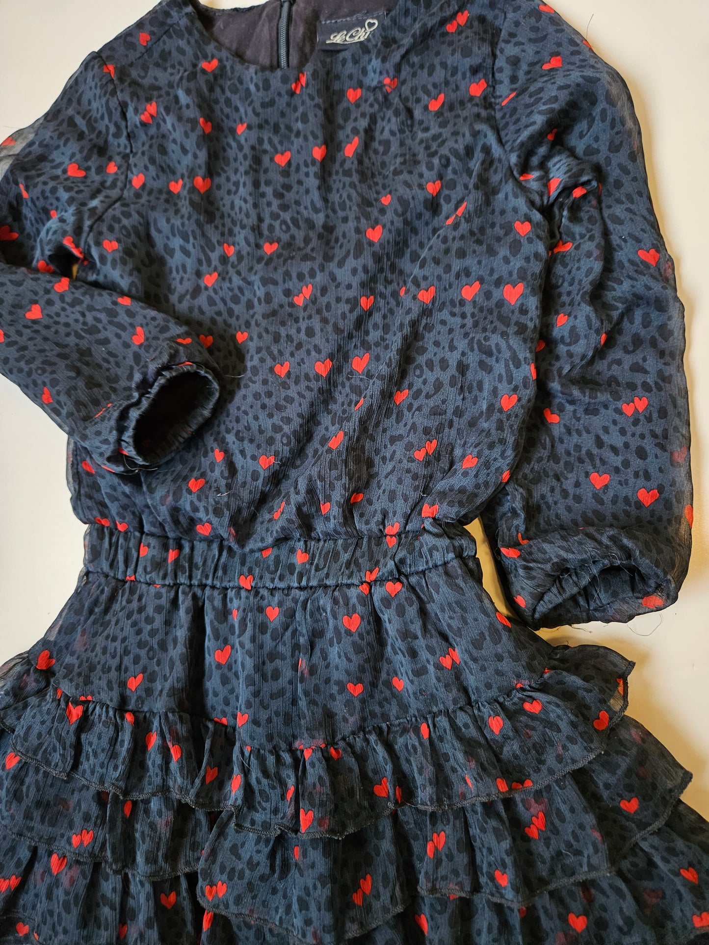 Le Chic blue hearts dress size 110 (5T)