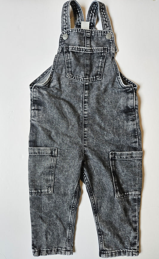 H&M grey denim overalls size 1.5 – 2T