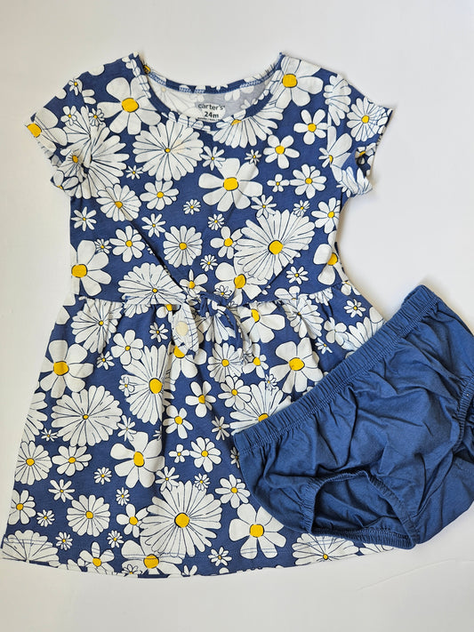 Carters two-piece daisy dress set size 24m