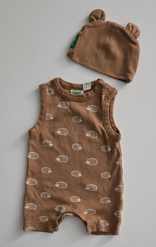 Parade Organics Romper and Hat size 3-6 months