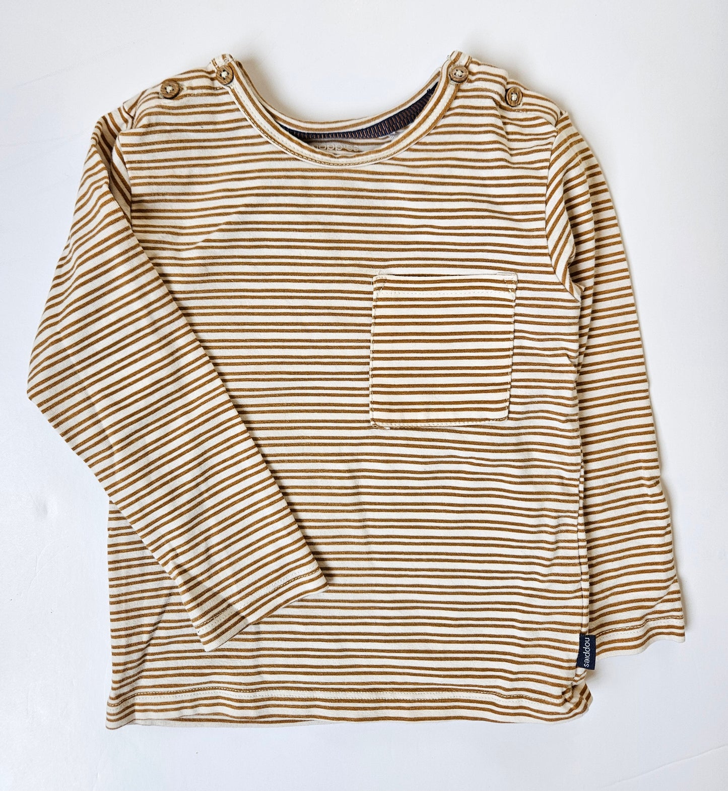 Noppies brown striped top size 12 to 18m