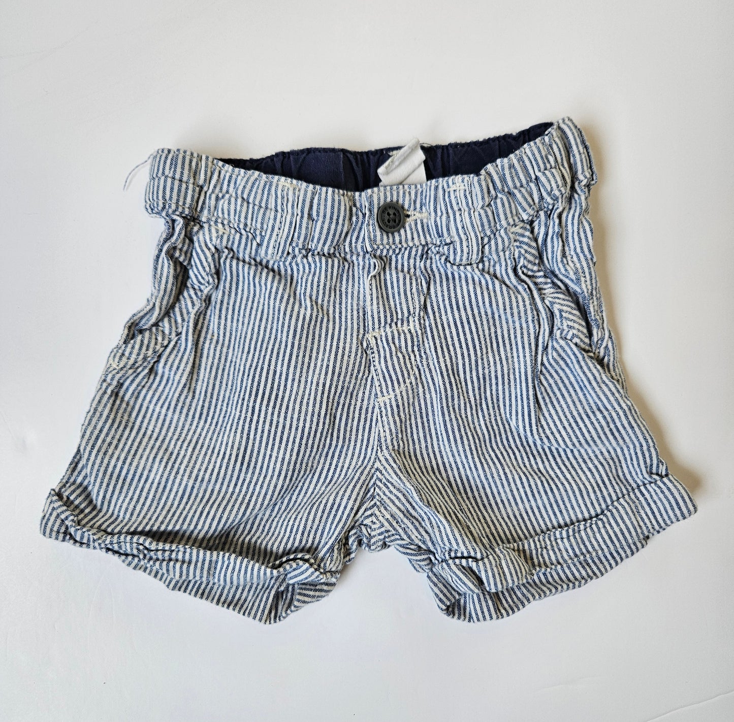 H&M blue striped shorts 12 to 18m