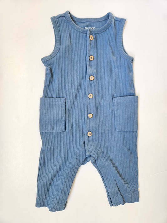 Carters blue ribbed romper size 3m