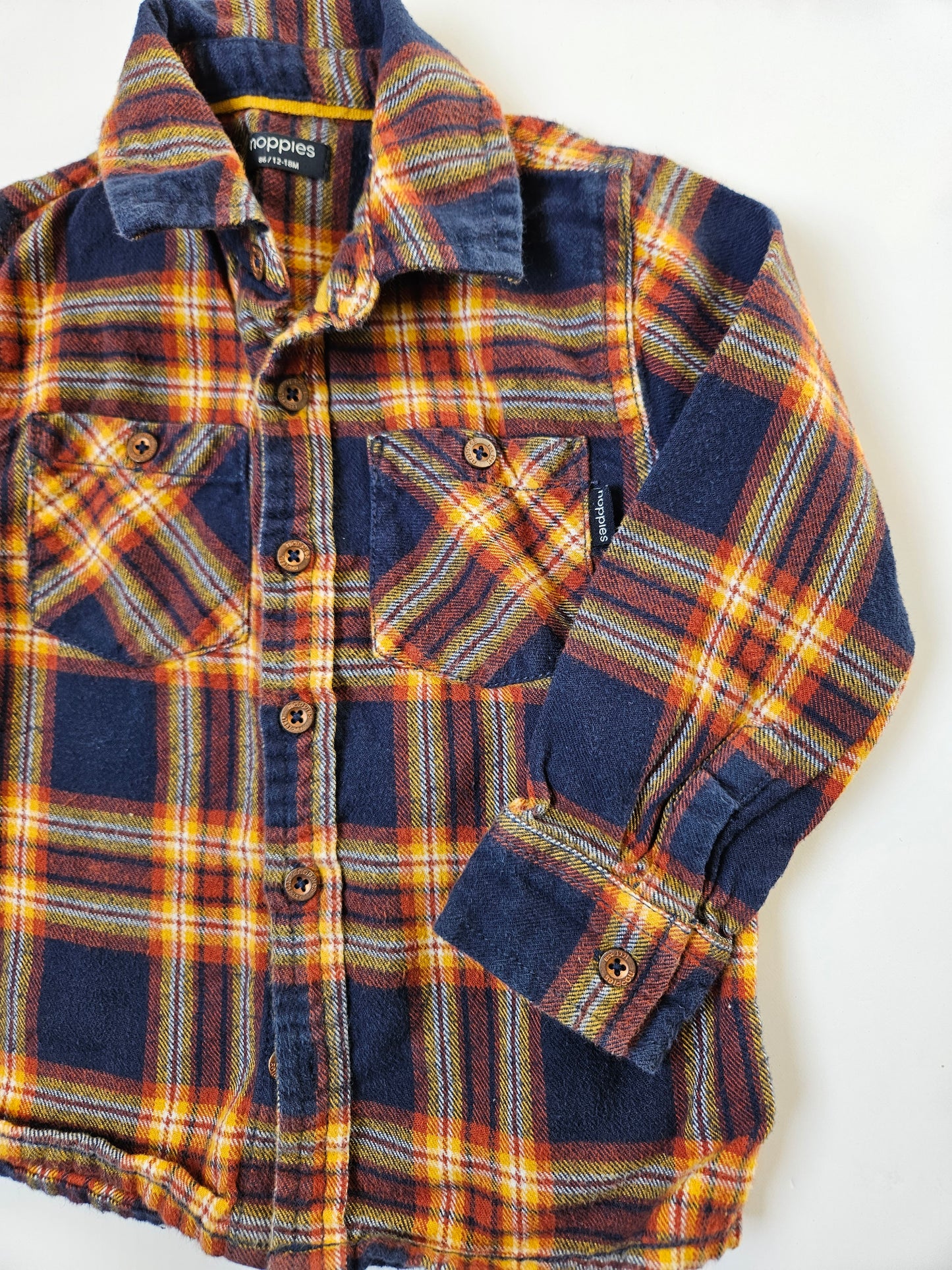 Noppies plaid buttonup top size 12 to 18m