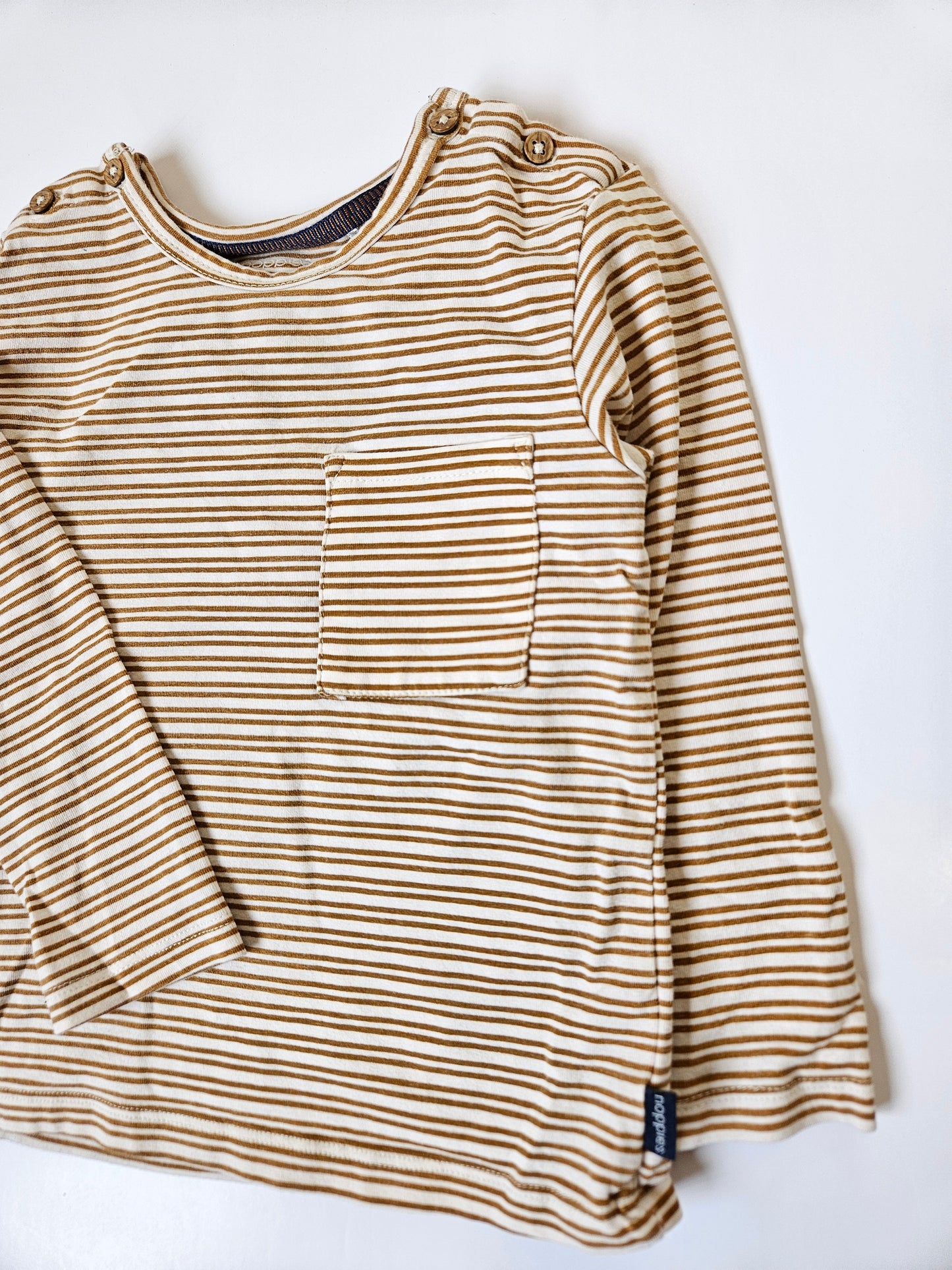 Noppies brown striped top size 12 to 18m