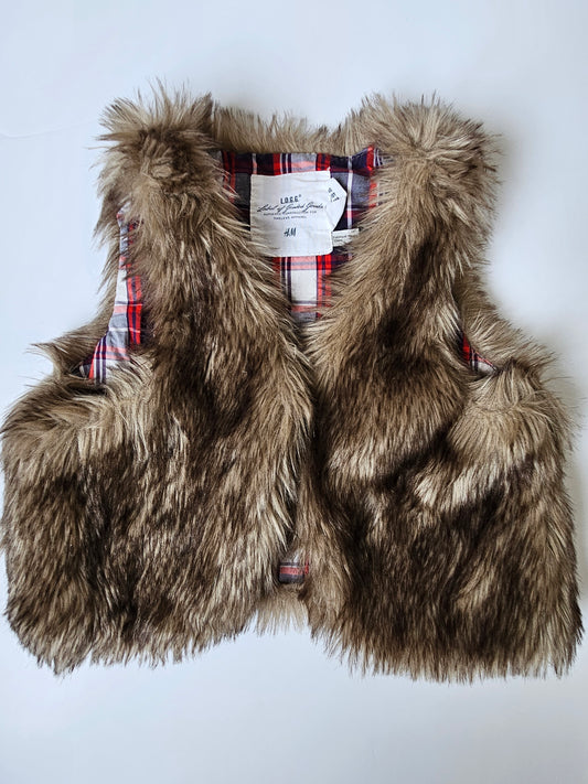 L.O.G.G faux fur vest size 9/10Y