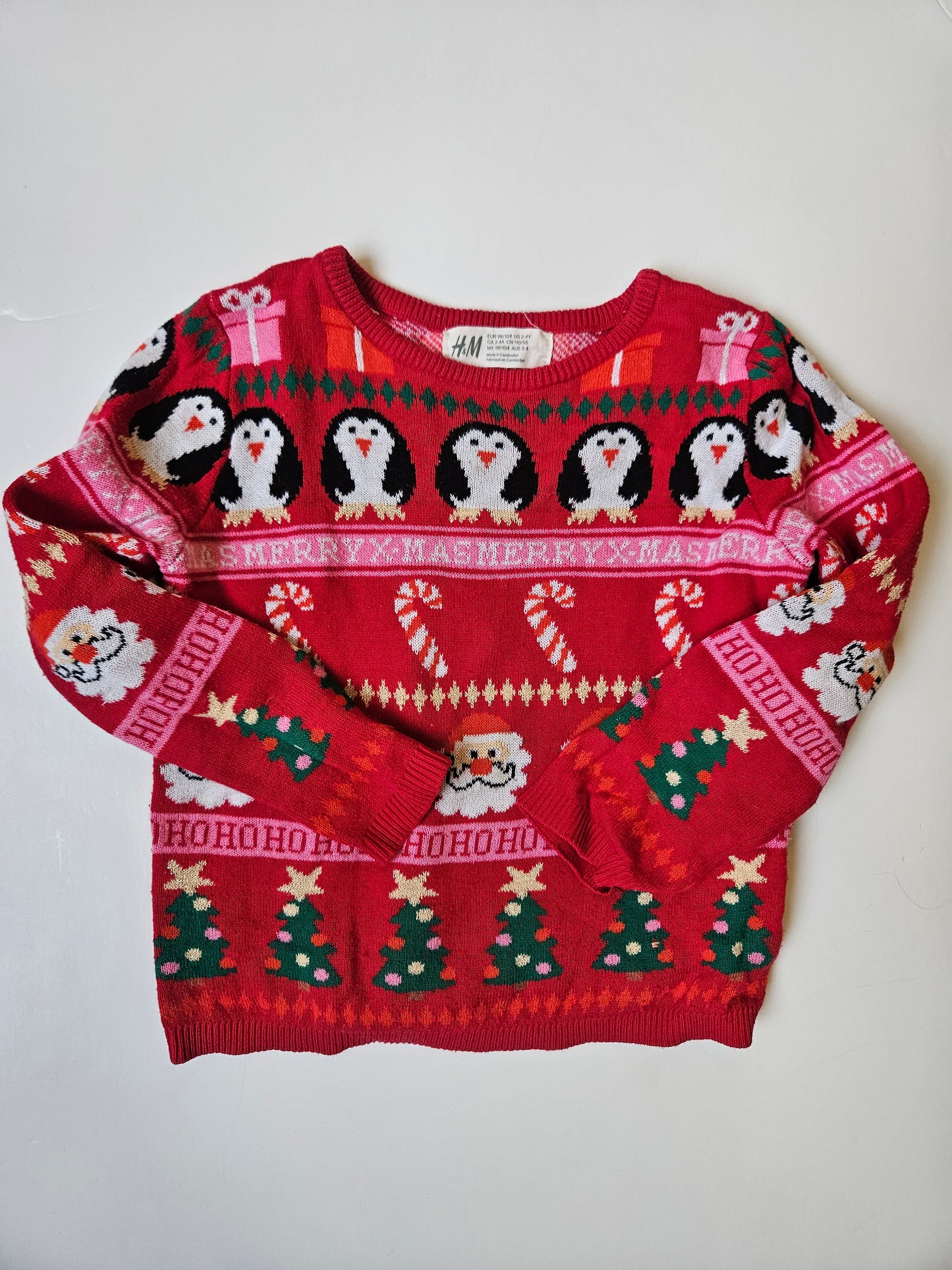 H&M red Christmas sweater size 2 to 4T