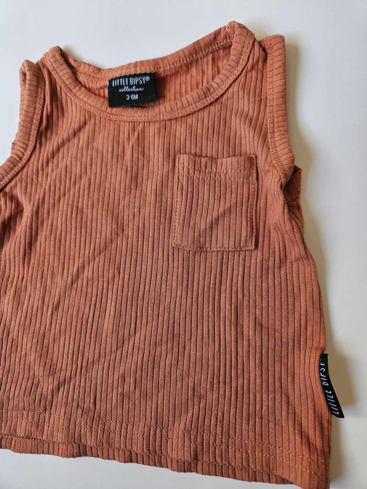 Little Bipsy ribbed pocket tank size 3-6m