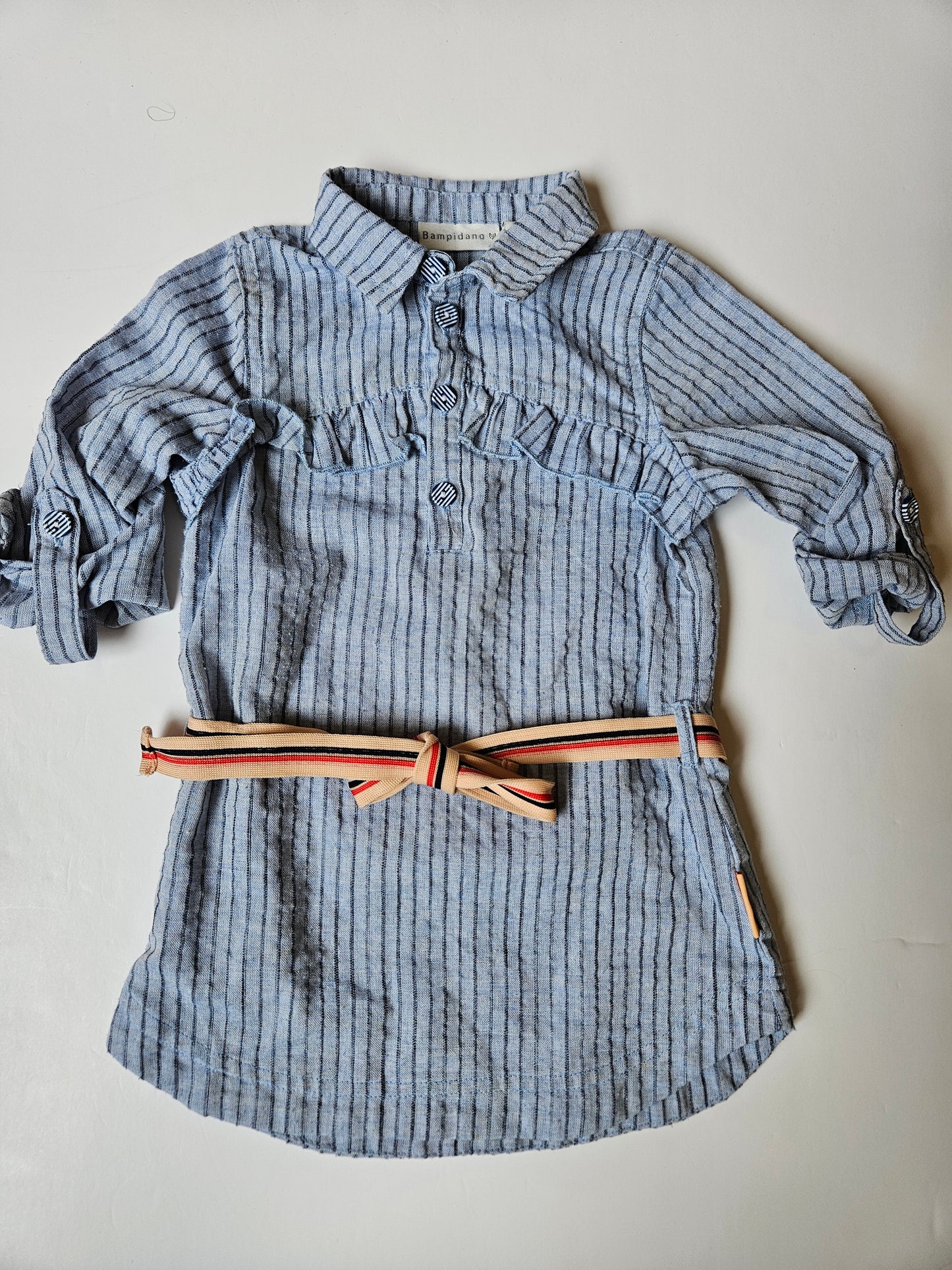 Bampidano striped dress with belt size 2Y