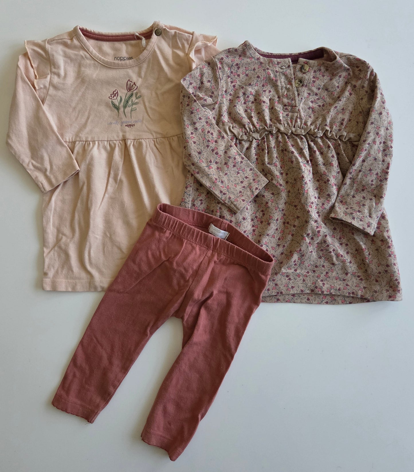 Noppies Dresses 2 pack and matching Leggings size 2-4 month