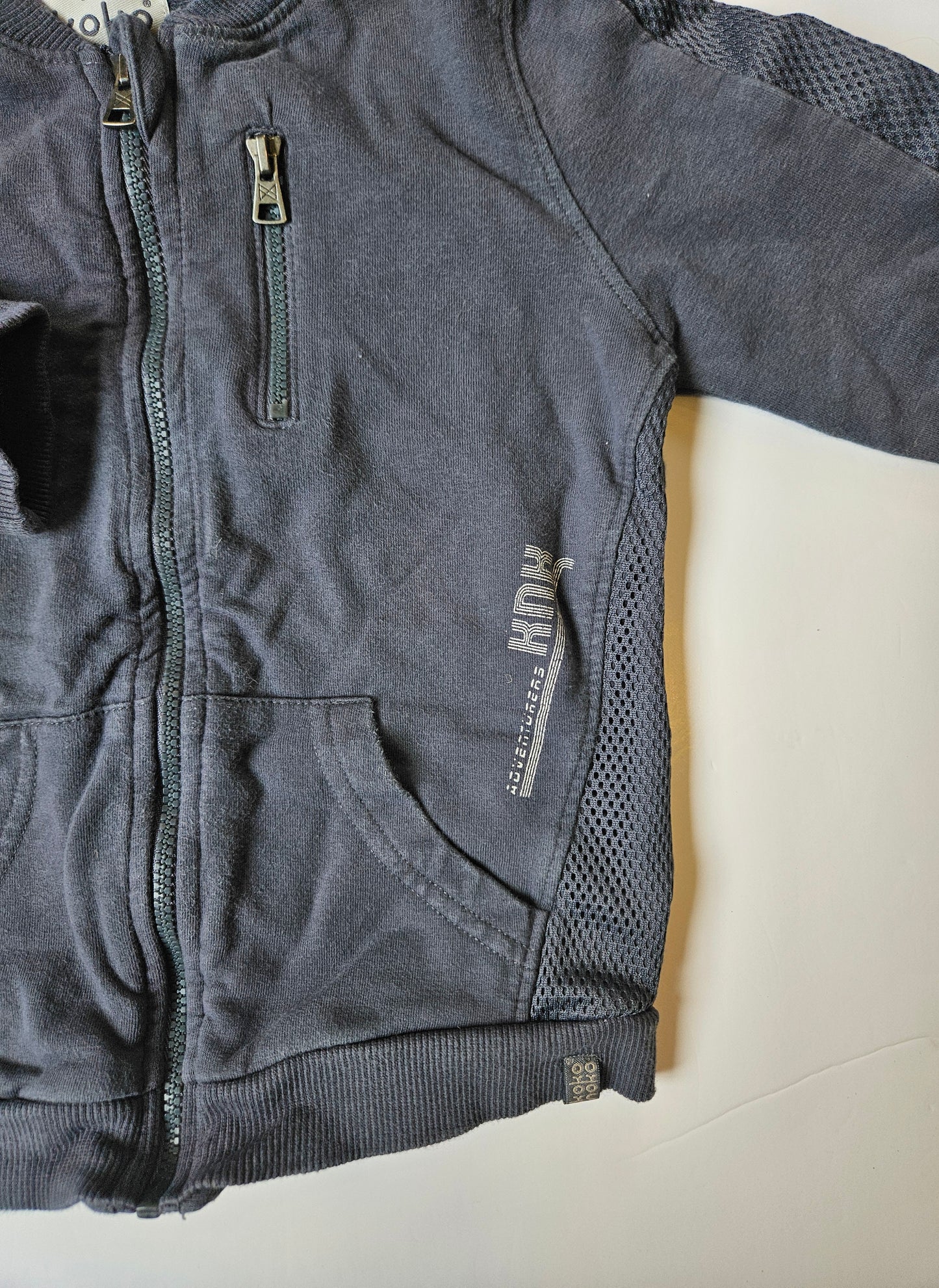 Koko Noko dusty blue zip up sweater size 3Y