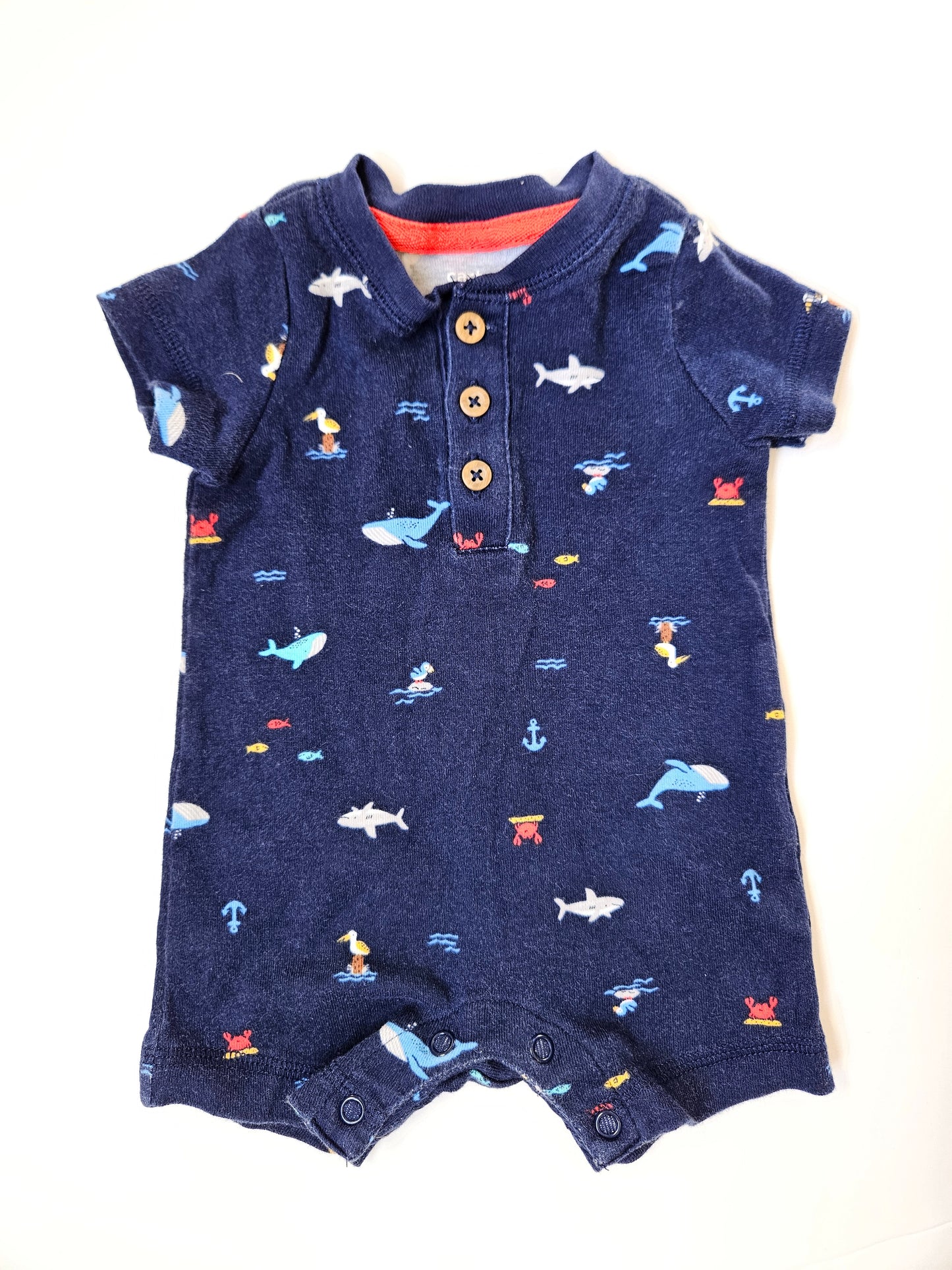 Carters whale romper size 3m