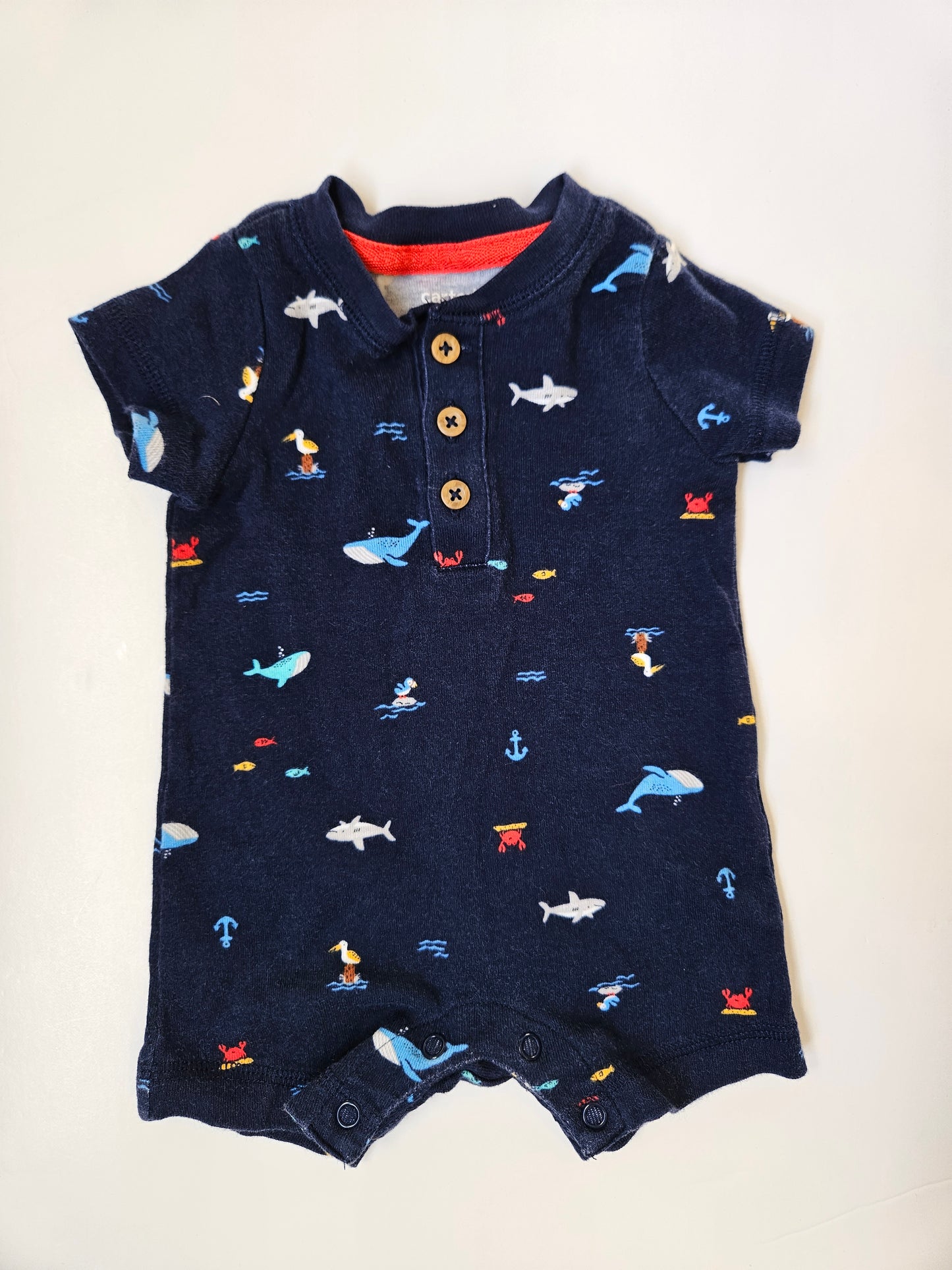 Carters whale romper size 3m