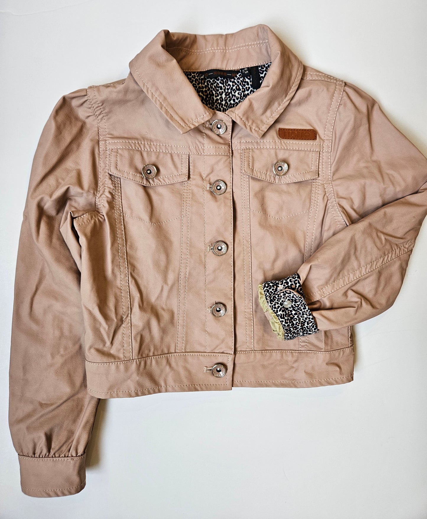 NONO blush leather-like jacket size 4-5T *fits small