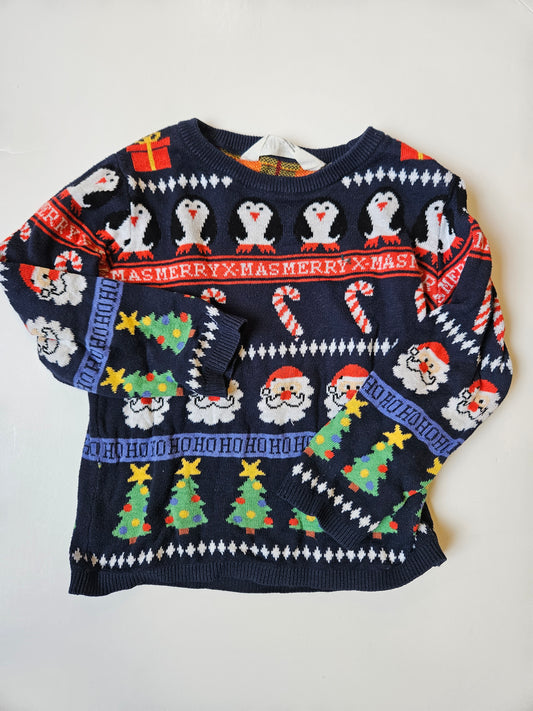 H&M blue Christmas sweater size 2 to 4T