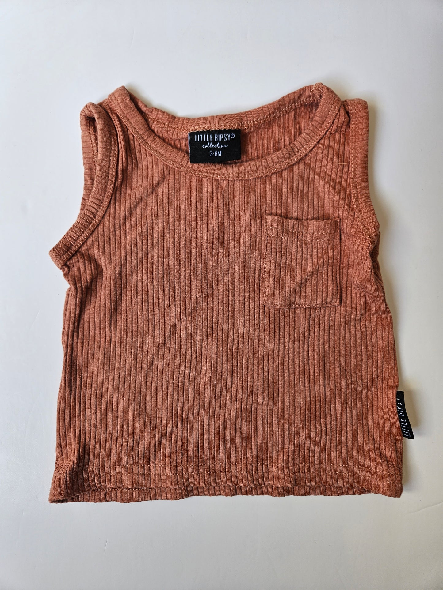 Little Bipsy ribbed pocket tank size 3-6m