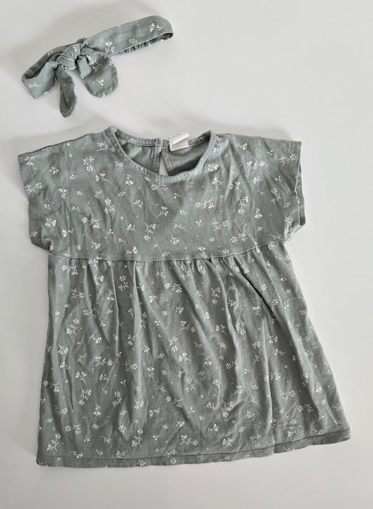 H&M Dress and Bow 9-12m