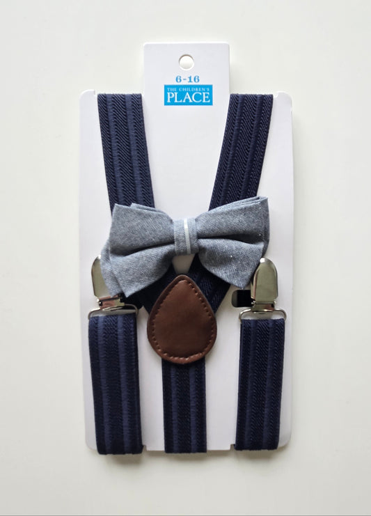 NWT Children's Place Suspenders and Bow Tie 6-16