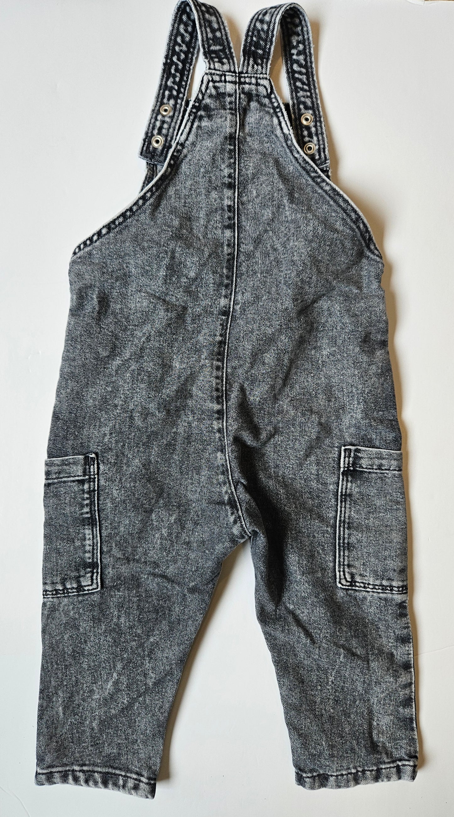 H&M grey denim overalls size 1.5 – 2T