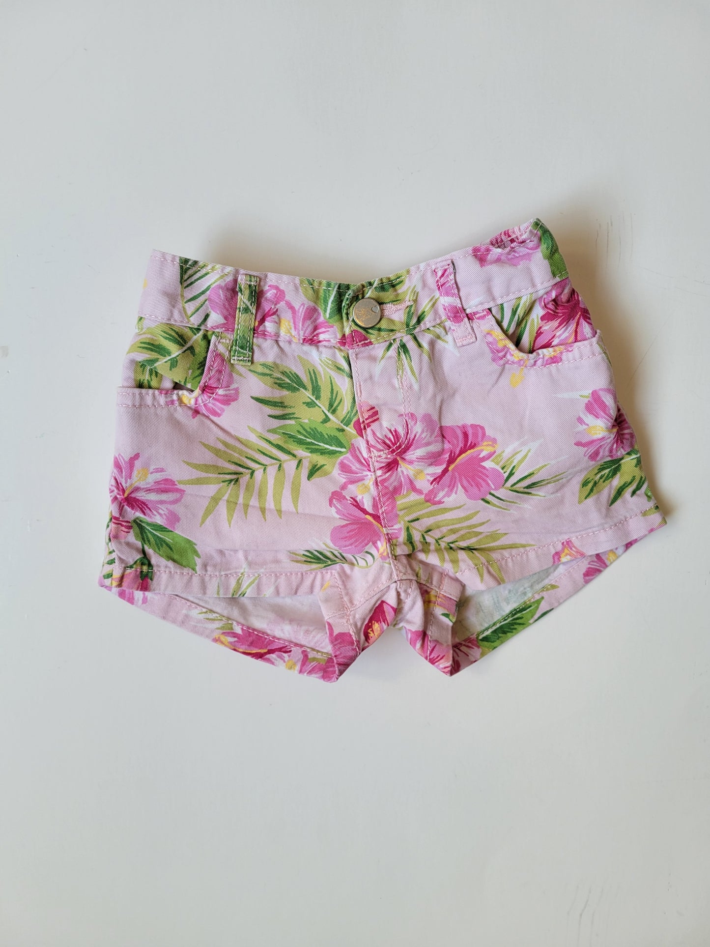 The Children's Place pink floral shorts 18 to 24 months