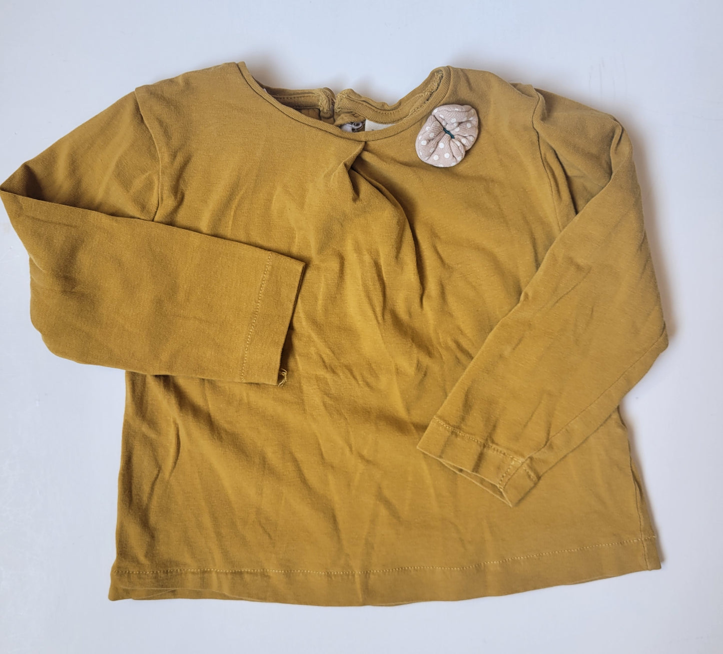 Zara ochre yellow longsleeve top 9 to 12 months