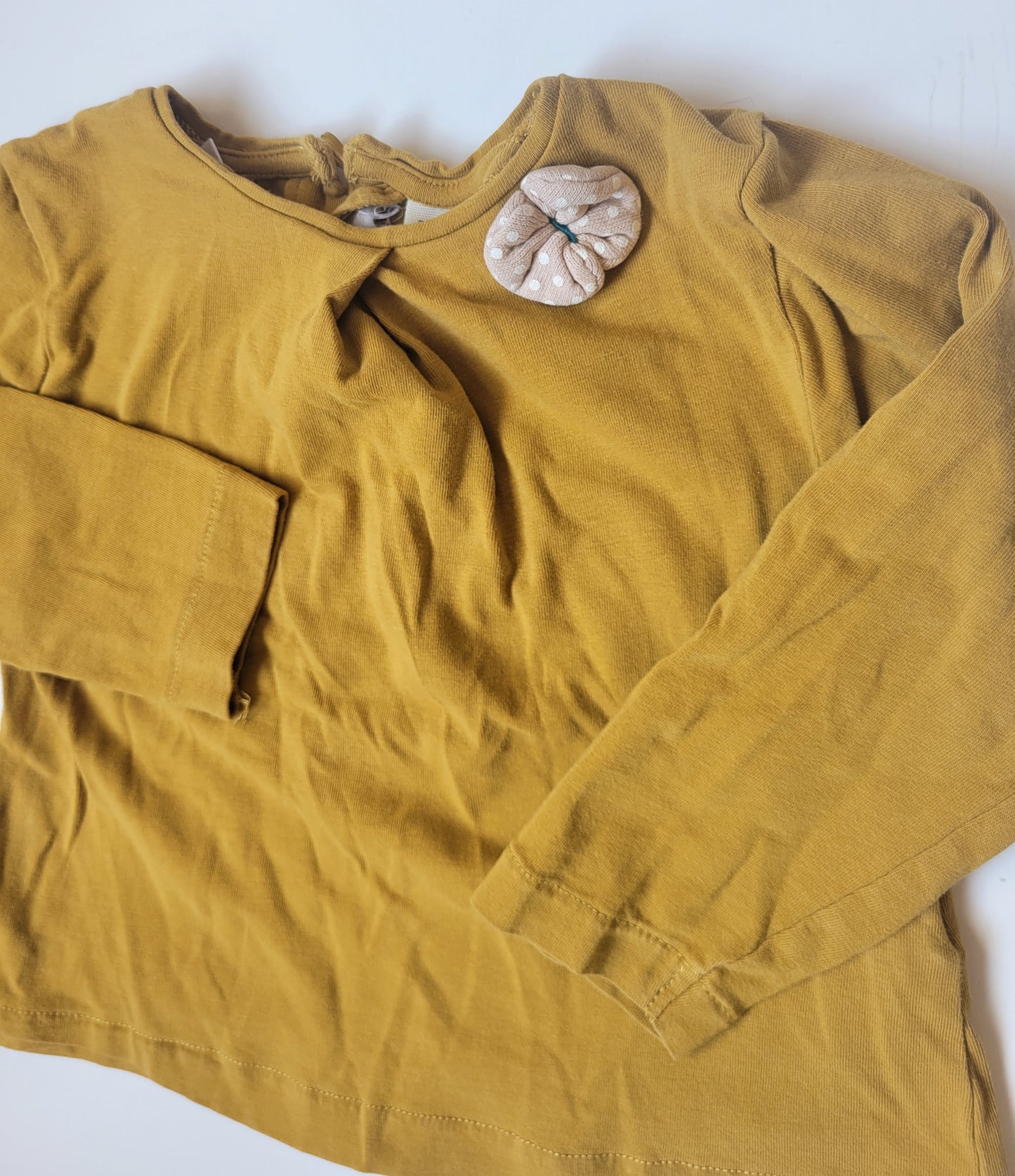 Zara ochre yellow longsleeve top 9 to 12 months